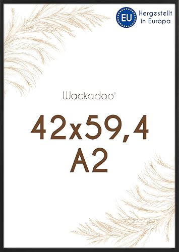 Wackadoo Bilderrahmen A2 42x59,4 (DIN A2) schwarz Fotowand Posterrahmen mit Glas Holz Picture frame poster