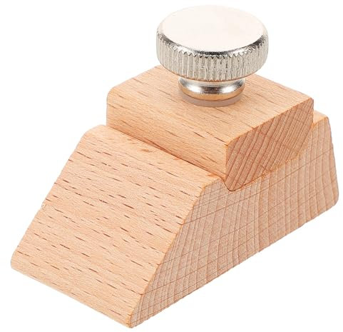Hoement Hand Sander Small Sanding Block Beech Wood Sandpaper Block for Woodworking DIY with Angled Edge for Leather Polishing and Edge Sealing