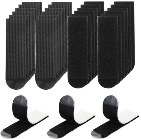 PATIKIL 64 Pares (128 Tiras) Tiras de Colgar Cuadros, Kit de Tiras de Colgar Cuadros de Alta Resistencia, Tiras de Colgar Cuadros Removibles sin Clavos para Decoraciones, Negro 70x20mm