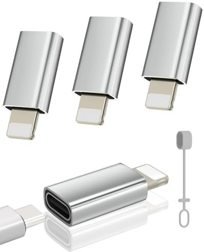 Zestiq USB C to Lightning Adapter, 4 Pack Type C Female to Lightning Male Adapter for iPhone 14/13/12/11/iPad/Air/Mini/Airpods, Support Charging and Data Transfer, Not for Headphone/Audio/OTG