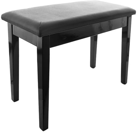 Banco de Piano, Taburete de Piano, Banco de Teclado con cojín Acolchado de Cuero de PU, Taburete de Piano Doble, Estante de Almacenamiento de Madera Maciza, Instrumento Musical, Guitarra, ba