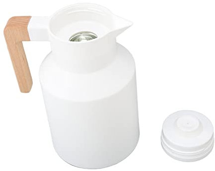 Caraffa per caffè 1000 Ml Manico in Legno Doppia Parete Sottovuoto Ritenzione del Calore Caraffa Termica per caffè per Succhi di tè Caffè Bianco Accessori Professionali per