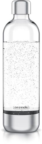 Arendo - Wassersprudler 1000 ml Wasserflasche BPA frei – Edelstahl und PET – mit Skalierung - Ersatz - Soda Maker Sodastream