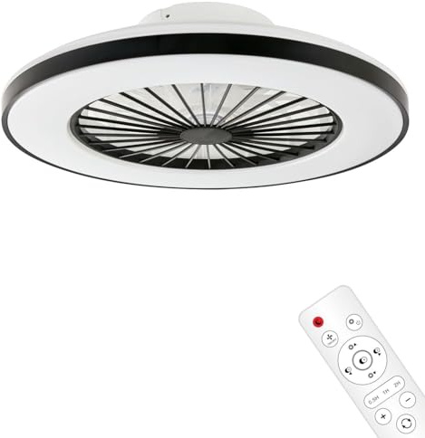 HSL – LED Deckenventilator mit Licht – Timerfunktion, Dimmbar & Farbwechsel – Deckenleuchte mit Fernbedienung – Leiser Ventilator für alle Zimmer – Ø 50cm – 40W LED Lichtleistung + 15W Ventilator