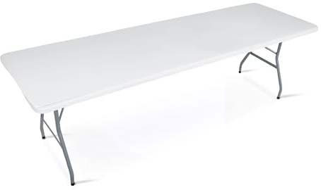 Plonos Gartentisch 244 x 75 cm Klappbar mit Tragegriff Klapptisch Campingtisch Party Weiß