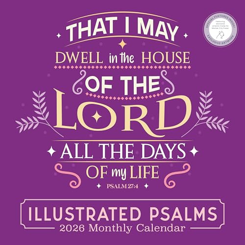 Illustrated Psalms 2026 Calendar | 2026 Wall Calendar | Christian Psalms | Marble City Press | 12” x 24” | Sustainable | Plastic Free | Printed on Thick Art Paper