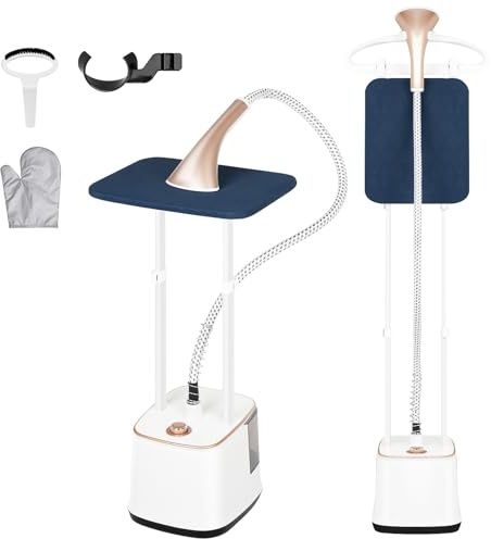 Professional Clothes Steamer, Vertical and Horizontal Garment Steamer, 2000W Steamer Upright with 45g/min Flow, Fast Heating Steamer Clothing Fabric, Removes Creases Wrinkles, 2.7L Tank 10 Steam