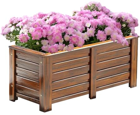 Baodiale Jardinière rectangulaire en Bois, Grande jardinière surélevée, jardinière, patios, Balcon et terrasse, bac à Plantes pour Plantes, arbustes, Fleurs