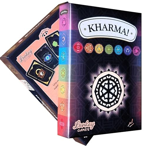 Lunkay GAMES Kharma! The Card Game - Juego de Cartas FÁCIL y Divertido para Toda la Familia y Amigos - De 2 a 8 Jugadores para NIÑOS y Adultos (Edición estándar)