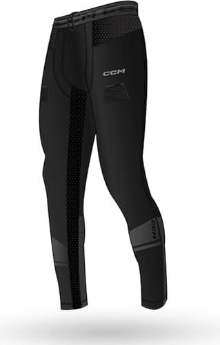 CCM Herren Schnittschutz-Unterhose für Eishockey, mit Gel, Jock, Hook und Klettverschlusslaschen (L)
