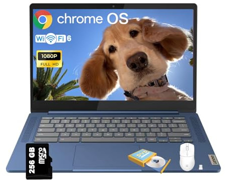 Lenovo Chromebook IdeaPad Slim 3 • Display FHD 250nits 14'' • CPU MediaTek Kompanio 520 (8-Core) • 4GB LPDDR4X • 64GB eMMC & 256GB Micro SD Card • Wi-Fi 6 • Chrome OS • Accessori