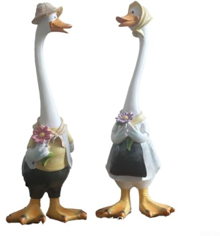 Statua decorativa a forma di anatra in resina per giardino, resiste agli agenti atmosferici, aggiunge fascino agli spazi esterni (B)