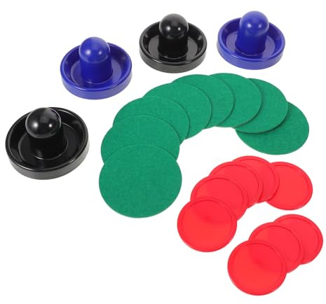 HONITANO 2 Set Pushers e Dischi per Air Hockey in Plastica con Panno in Lint Accessori Ricambio per Tavolo Hockey da Gioco Famiglia e Intrattenimento Sicuro