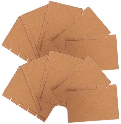 OSALADI Divisores de Índice para Carpeta 3 X 5 Pulgadas, 20 Juegos de Separadores de Papel Kraft Pestañas, Separadores Estéticos para Oficina, Estudio y Organización Escolar