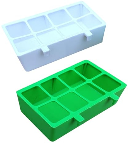 JOINPAYA 2pcs Bird Feeder Food Box with 8 Compartments Plastic Bird Cage Supply for Parrots and Pigeons Anti-Scatter Feeding Tray for Clean Feeding