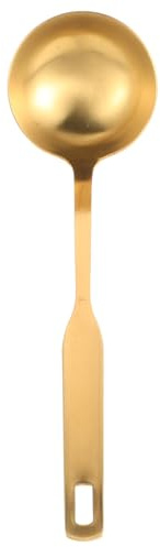 Kichvoe Louche à Soupe Petite Taille 25 Cm en Acier Inoxydable 304 Doré, Cuillère à Long Manche Robuste pour Filtrer et Servir Soupe, Ustensile Cuisine Doré Polyvalent et Résistant
