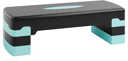 Ultasport Step de Aeróbic I Steps Fitness I Antideslizante, Ajustable en 3 Alturas I Stepper para Ejercicio en Casa, Stepboard, Stepbench 68 x 28 cm, Azul