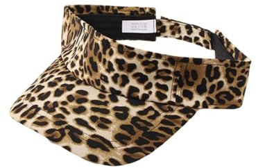 fdsmall Empty Top Sun Visor for Women Leopard Print Sports Baseball Cap Adjustable Uv Protection Wide Brim Sun Visor Hat Topless Cap for Running, Golf, Tennis & Outdoor Activities