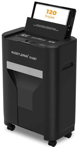 QUIETLEMON 120-Sheet Auto Feed Office Paper Shredder, Touchscreen Heavy Duty Shredder, 60 Min Non-Stop, P-4 Minicut Security Commercial Shredder Anti-Jam for Credit Cards/Staple, 20L Pullout Bin