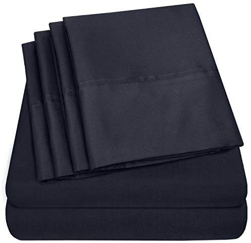 Twin XL Size Bed Sheets - 4 Piece 1500 Supreme Collection Fine Brushed Microfiber Deep Pocket Twin X-Large Sheet Set Bedding - 1 EXTRA PILLOW CASES, GREAT VALUE, Twin XL, Navy
