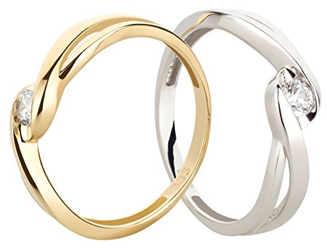 Ardeo Aurum Damenring aus 333 Gold Gelbgold mit Zirkonia im Brillant-Schliff Verlobungsring Solitär