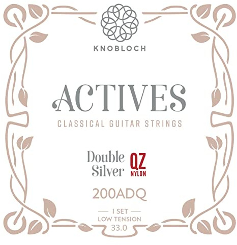 KNOBLOCH STRINGS Spanische Gitarrensaiten | 200ADQ Actives Double Silver & QZ Nylon | Mittelspannung bis niedrig 30,0 | Brillanter Bass, Lyrische Höhen, Saitensatz für Flamenca und Klassik