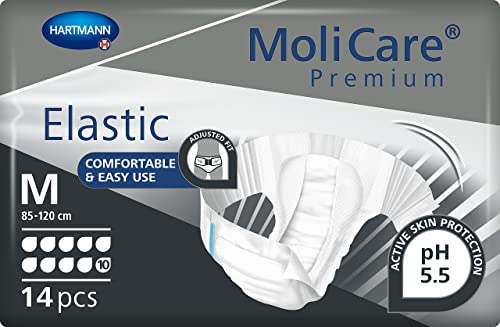 MoliCare Premium Elastic Slip: bei schwerster Inkontinenz für Frauen und Männer; 10 Tropfen, Gr. M (85-120 cm Hüftumfang), 14 Stück