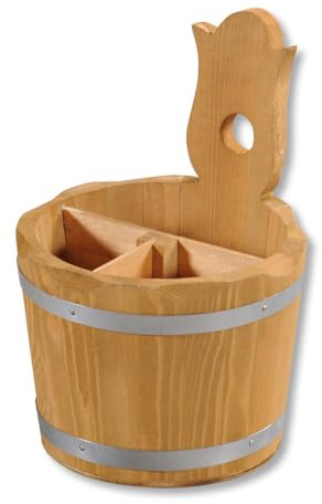 Kesper 69294 Aufbewahrungsbox/Besteckbehälter Ø 14 cm, H: 20 cm, Kiefernholz