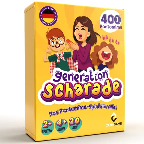 ZENAGAME Generation Scharade Familien Spiele - Scharade Spiel Kinder - Kartenspiele für Familie, Junior, Erwachsene - Gesellschaftsspiel - Kartenspiel ab 4 Jahren