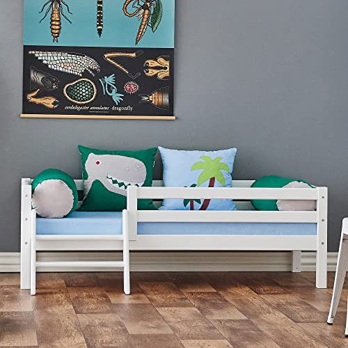 Hoppekids ECO Dream Junior Bett mit Sicherheitsgitter und Leiter | FSC zertifiziertes Kiefernholz | TÜV Zertifiziert | Nordic Swan Label | 70x160 cm | Weiß - Mit Modulen erweiterbar