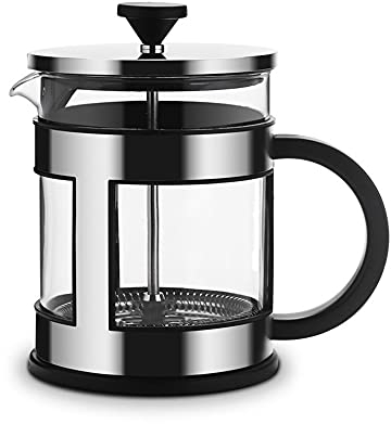 RWRAPS Prensa Francesa Olla Émbolo de Acero Inoxidable con filtros Prensa de café Francesa Cafetera de Vidrio Resistente al Calor Fácil de Limpiar y Usar (Color : Black, Size : 600ml) (Black 1000ml)