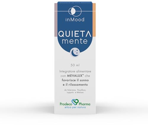 Prodeco Pharma INMOOD QUIETA MENTE GOCCE 50 ML - Integratore Alimentare in Forma Liquida con Estratti di Valeriana, Passiflora, Luppolo e Melissa
