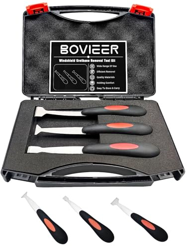 BOVIEER Windshield Urethane Scraper Tool Kit, Car Glass Bottom Glue Remover Tools, Windshield Removal Tool Set for Removing Glass Residues