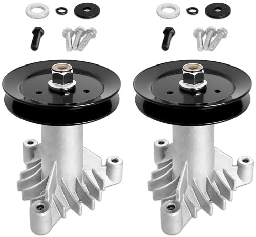 Fourtry 130794 Spindel 153535 Riemenscheibe, kompatibel mit Craftsman Rasenmäher, Spindelmontage mit Riemenscheibe, kompatibel mit Craftsman LT1000, LT2000, DYT4000, 106,7 cm Decktraktor, HU, Poulan