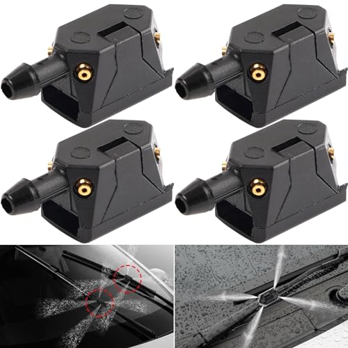 4 Pezzi Ugello Tergicristallo Universale Ugelli Lavavetri Parabrezza Anteriore Ugelli Spruzzatori Lavavetri Auto Ugello di Spruzzo Parabrezza Per Bracci Tergicristalli da 8 mm 9 mm