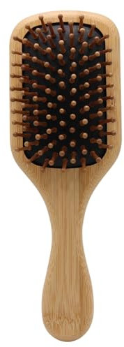 Kerargan - Piccola Spazzola in Bambù Naturale - Districa e Riduce il Crespo - Ecologica e Durevole - Per Tutti i Tipi di Capelli