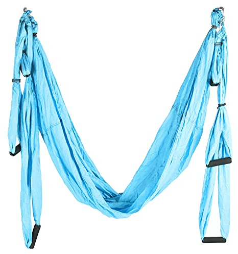 HERCHR Ultraleichte Yoga-Hängematte, Anti-Roll-Yoga-Schaukel-Hängematte, Heim-Fitness-Zubehör Für Yoga-Inversion, Krafttraining(Blau)