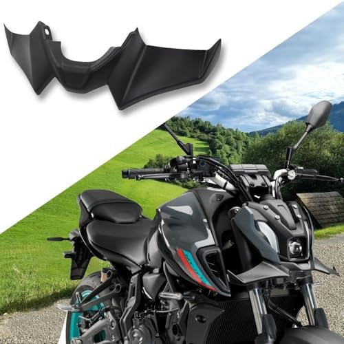 Motocicleta Deporte Downforce Desnudo Alerones Delanteros aerodinámico ala Deflector Extensión Carenado Carenados para Yamaha Nuevo MT-07 2021 2022 2023 MT07 21-23 (Negro)