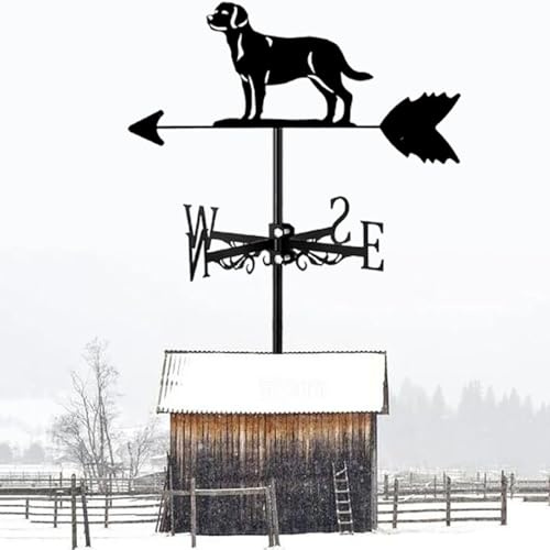 GFLCWYP Girouette Noire Durable À Montage sur Toit Extérieur Girouette Animaux Chiens en Métal pour Piquet De Jardin De Ferme Girouettes Décoratives Outil De Mesure Utilisation Facile
