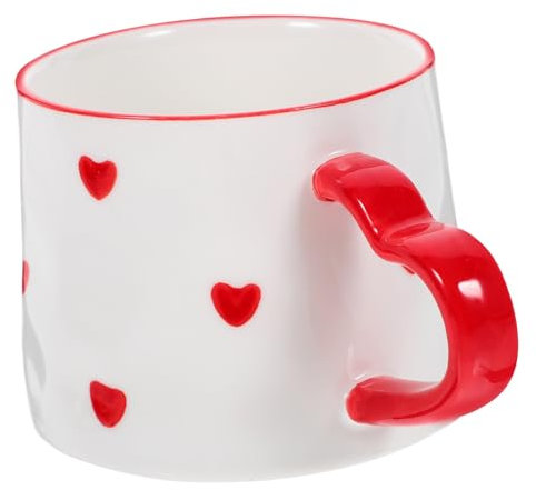 OFFSCH Keramikbecher Mit Herz-muster Großes Fassungsvermögen Für Kaffee Und Tee Langlebiges Material Für Einfache Reinigung Und Täglichen Gebrauch