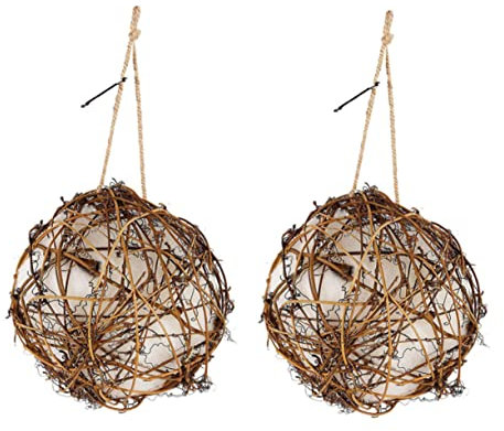 Happyyami 2 Stück Nistmaterial Für Vögel Hängendes Papageiennest Aus Verschleißfestem Material 15cm Outdoor Dekoration Für Wildvögel Und Garten