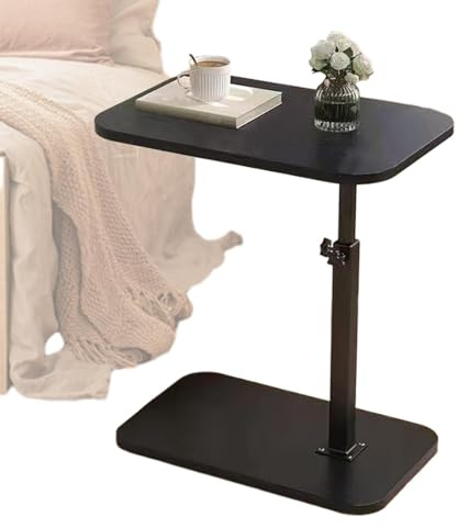 Soffbord C - litet sidobord, spetsbord | 360 graders roterande TV-brickbord, moderna vardagsrumsmöbler, laptopskrivbord för vardagsrum, sovrum