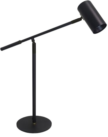 ENOVALITE moderne Tischleuchte SPOT, schwenkbar, GU10 Fassung, Aluminium | schwarz, Design Tischlampe Leselampe Strahler Schreibtisch Büro