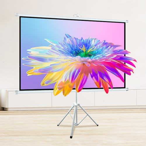 Projector Screen With Stand, HD Movie Screen, Portable Projector Movies Screens, With Carry Bag Wrinkle-Free Lightweight, For Backyard Movie Night(40(16:9))