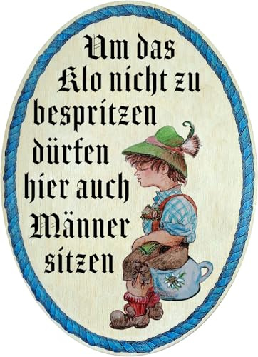 Kaltner Präsente Geschenkidee - Geschenkartikel Deko Türschild im Antik Design Dekoartikel Toilette WC/Sitzen (18 x 13 cm)