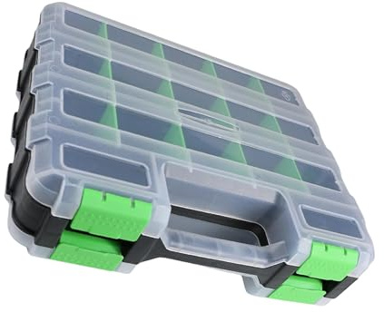 Organizadores de herramientas, caja de piezas pequeñas con compartimentos extraíbles, cajas de almacenamiento de doble cara, cajas de almacenamiento para organizar