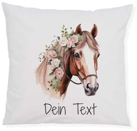 GRAZDesign Pferdemädchen Geschenk – Kissenbezug & Kuschelkissen mit Pferdemotiv – Dekokissen für Reiter – Pferdekopf-Kissen, Wichtelgeschenk