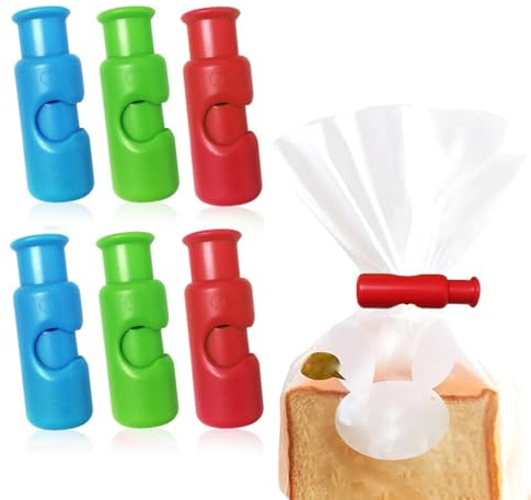 OUDQFCJ 6 piezas clips de cierre con función de prensa, pinzas bolsas alimentos, clips para patatas fritas, bolsas de plástico para cocina/oficina
