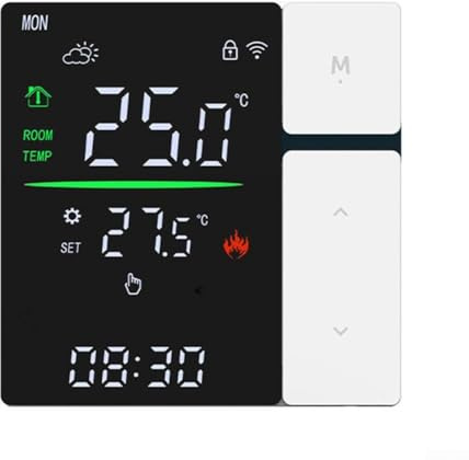 For Tuya 316A WiFi Smart Thermostat with Voice Support for Alexa and Assistant, Suitable for Electric Floor Heating, Water and Gas Boilers, Remote Access via Smartphone Application (White 3A-WIFI)
