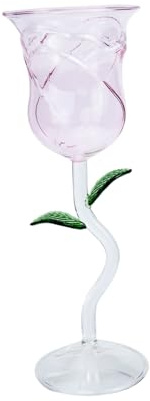 TOYZFRIENDY Verre à Vin Forme de Rose Coloré Verre à Cocktail Décoratif pour Bar Pratique et Élégant pour Whisky et Boissons